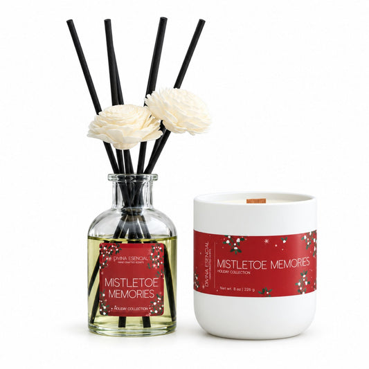Mistletoe Memories Candle & Reed Diffuser Gift Set – Holiday Duo