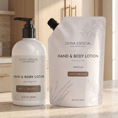 Hand & Body Lotion with Refill Pouch - Mystic Bamboo