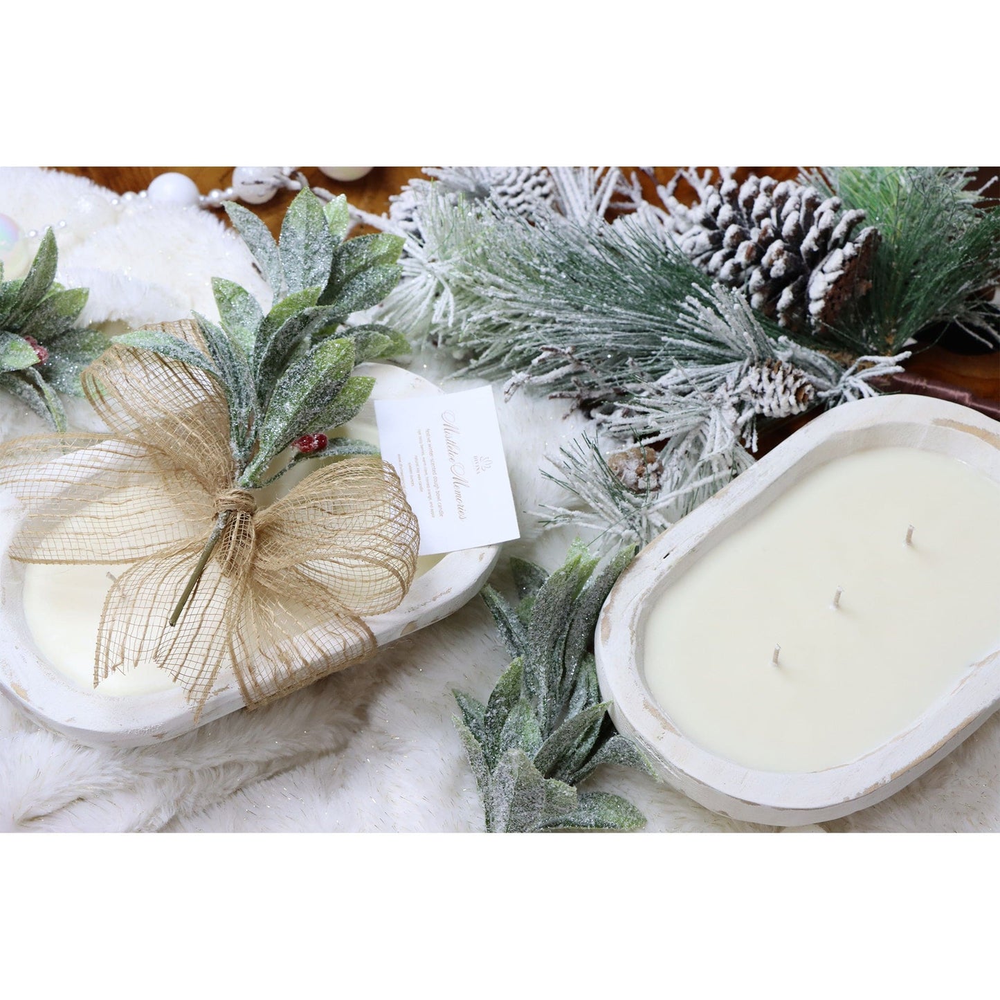 Mistletoe Memories | 3-Wick White Bowl Candle for Cozy Holidays