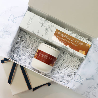 Fall & Holiday Diffuser & Candle Gift Sets – Winter, Pumpkin & Frosted