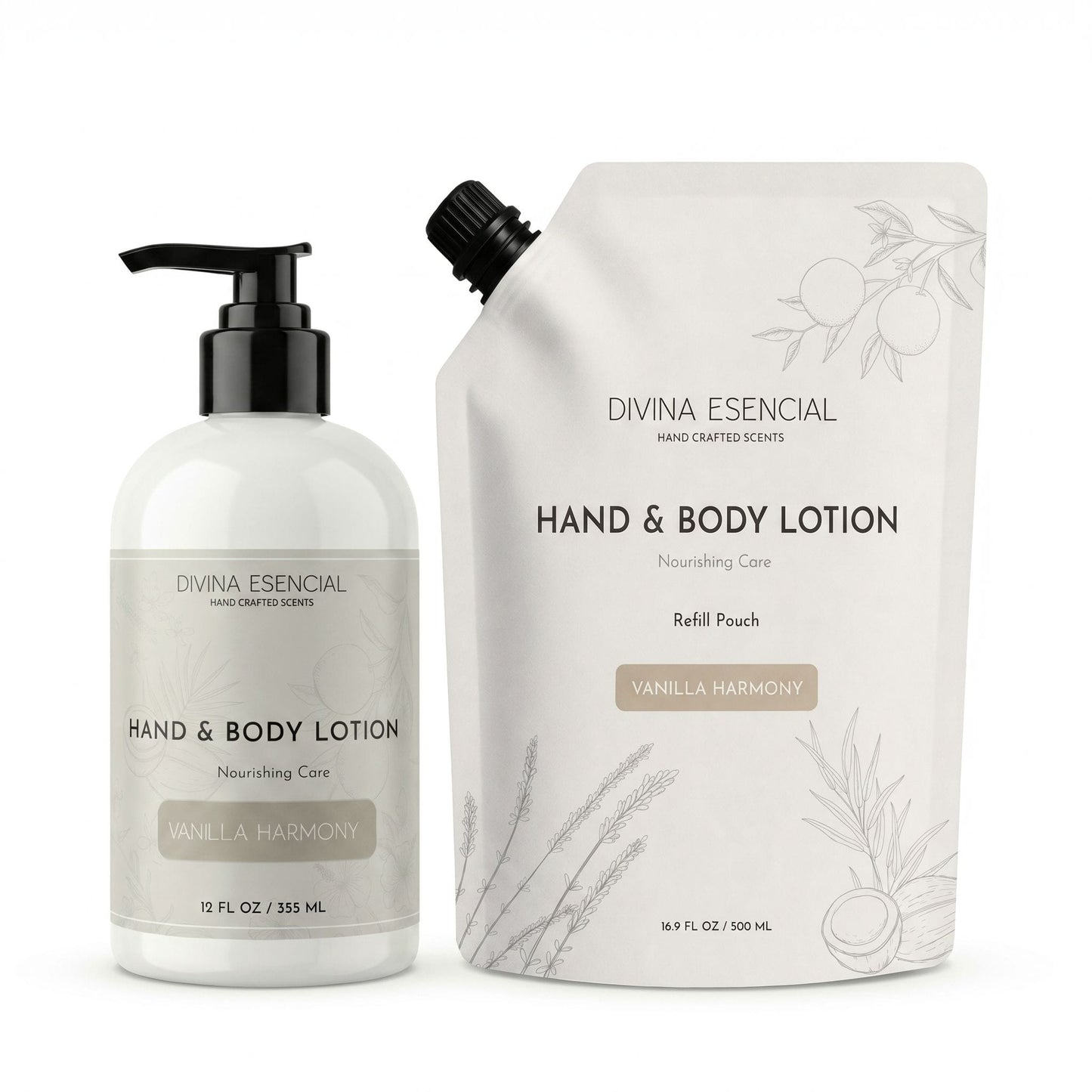 Hand & Body Lotion with Refill Pouch - Vanilla Harmony