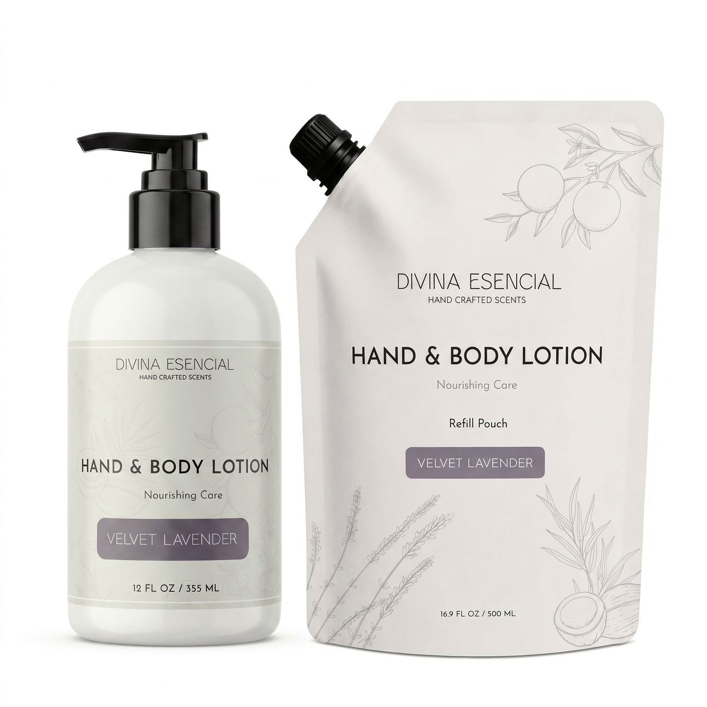 Foaming Hand Wash Pump with Refill Pouch - Velvet Lavender