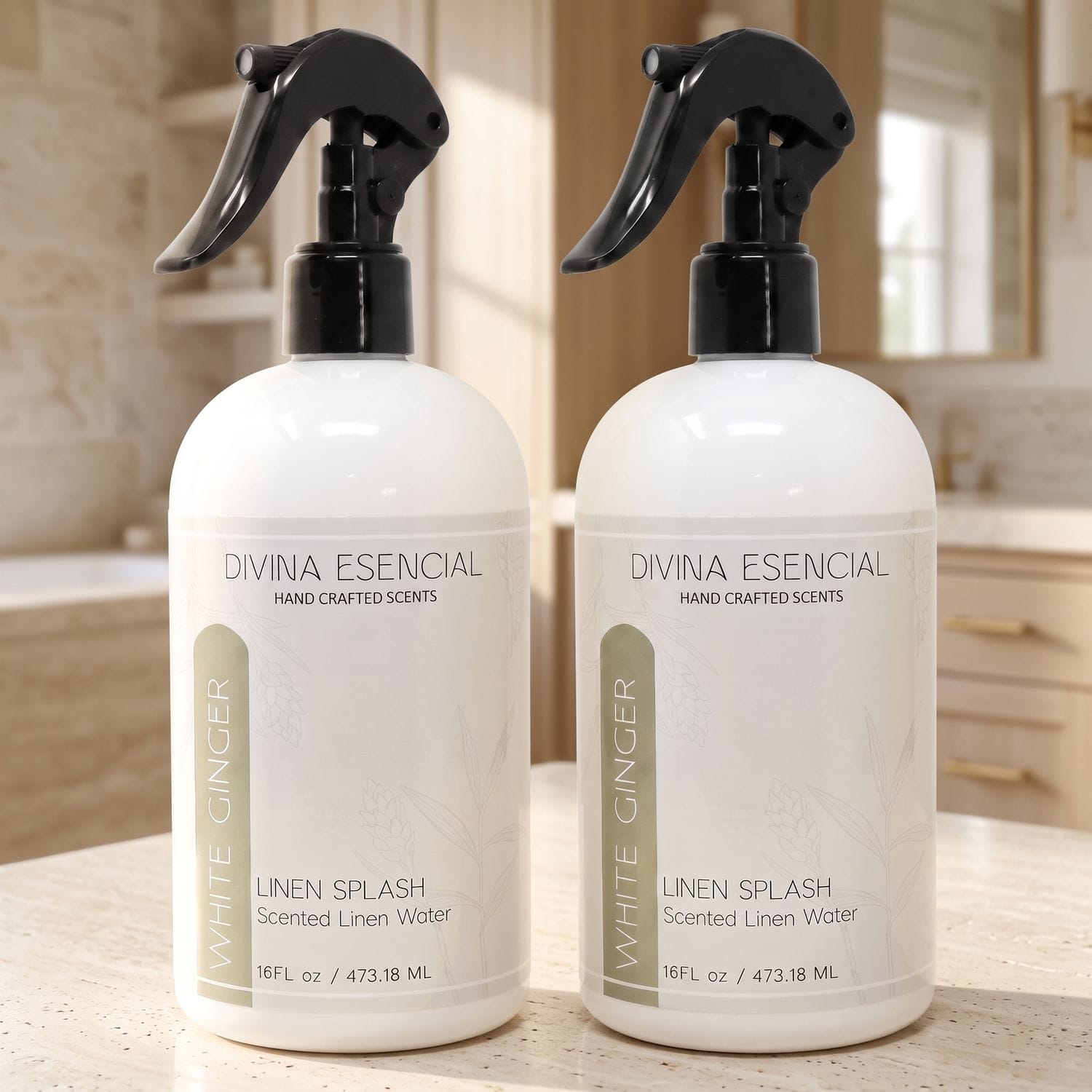 White Ginger Linen Spray 16oz 2-Pack Lifestyle