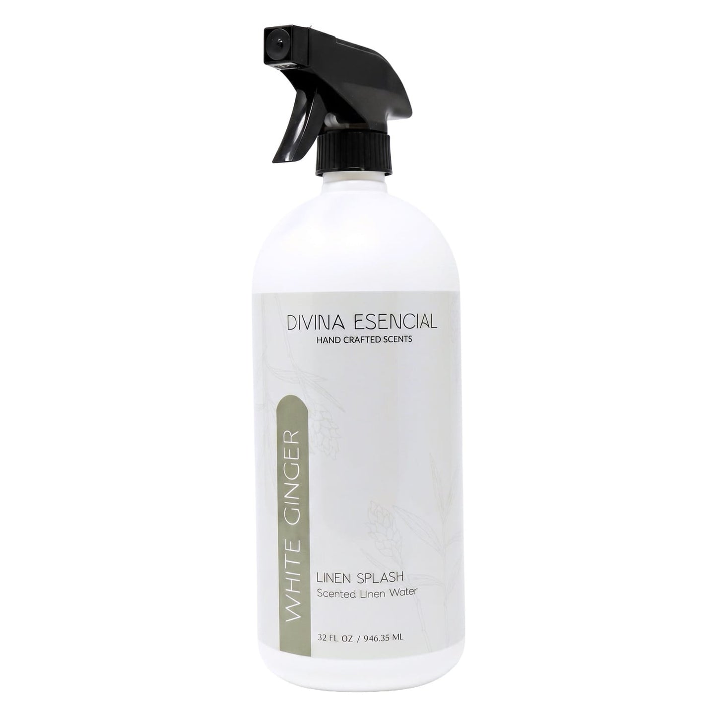 Divina Esencial White Ginger Linen Spray 32oz on white background