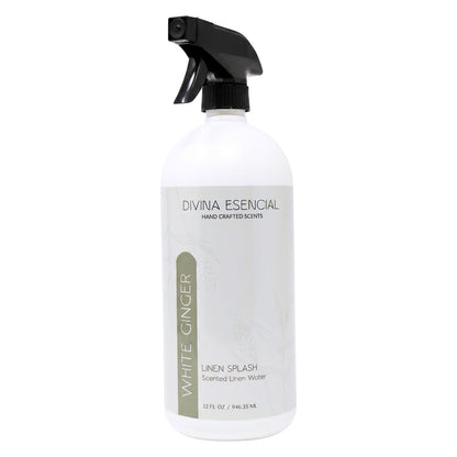 Divina Esencial White Ginger Linen Spray 32oz on white background