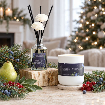 Winter Embrace Candle & Reed Diffuser Gift Set – Fall & Holiday Duo