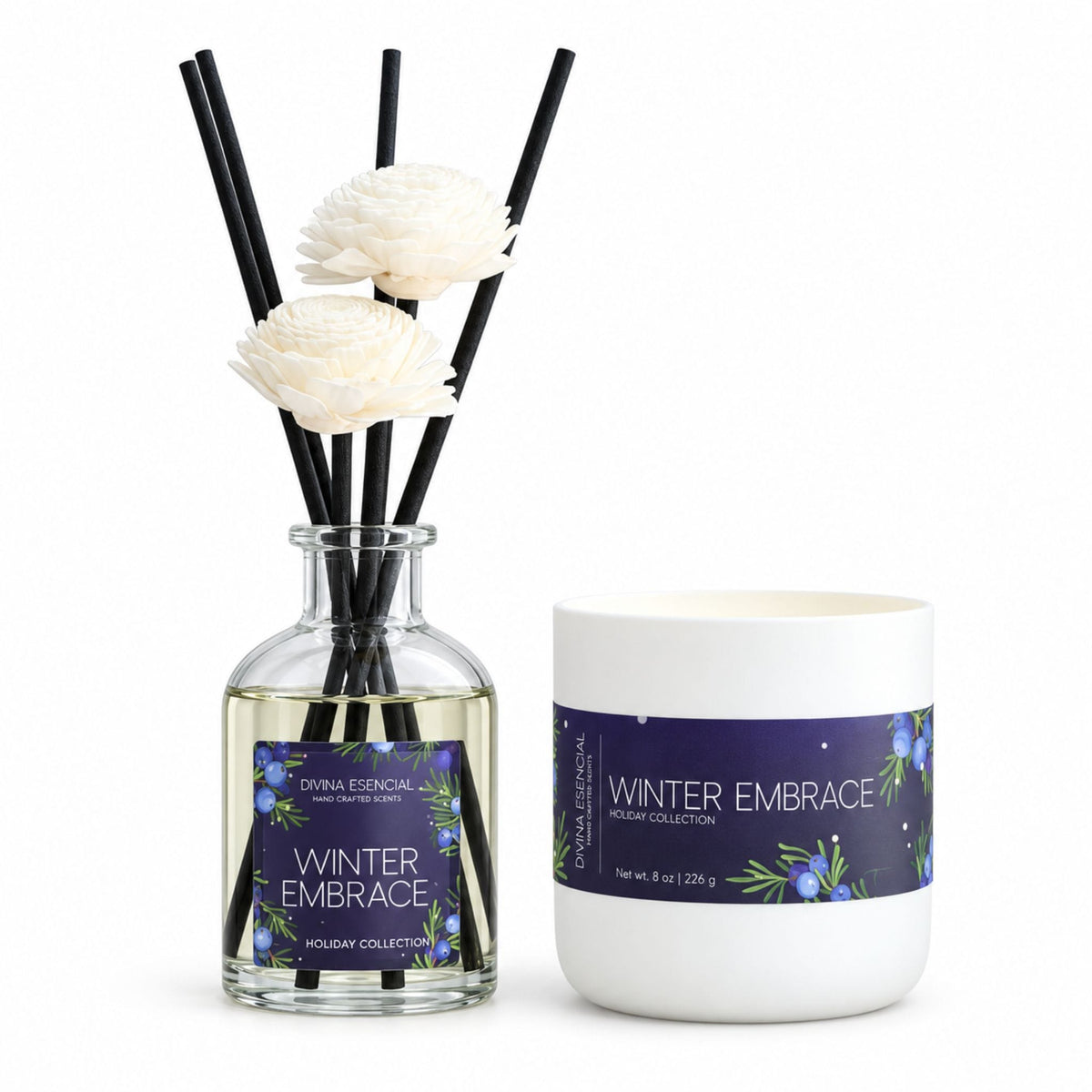 Winter Embrace Candle & Reed Diffuser Gift Set – Fall & Holiday Duo