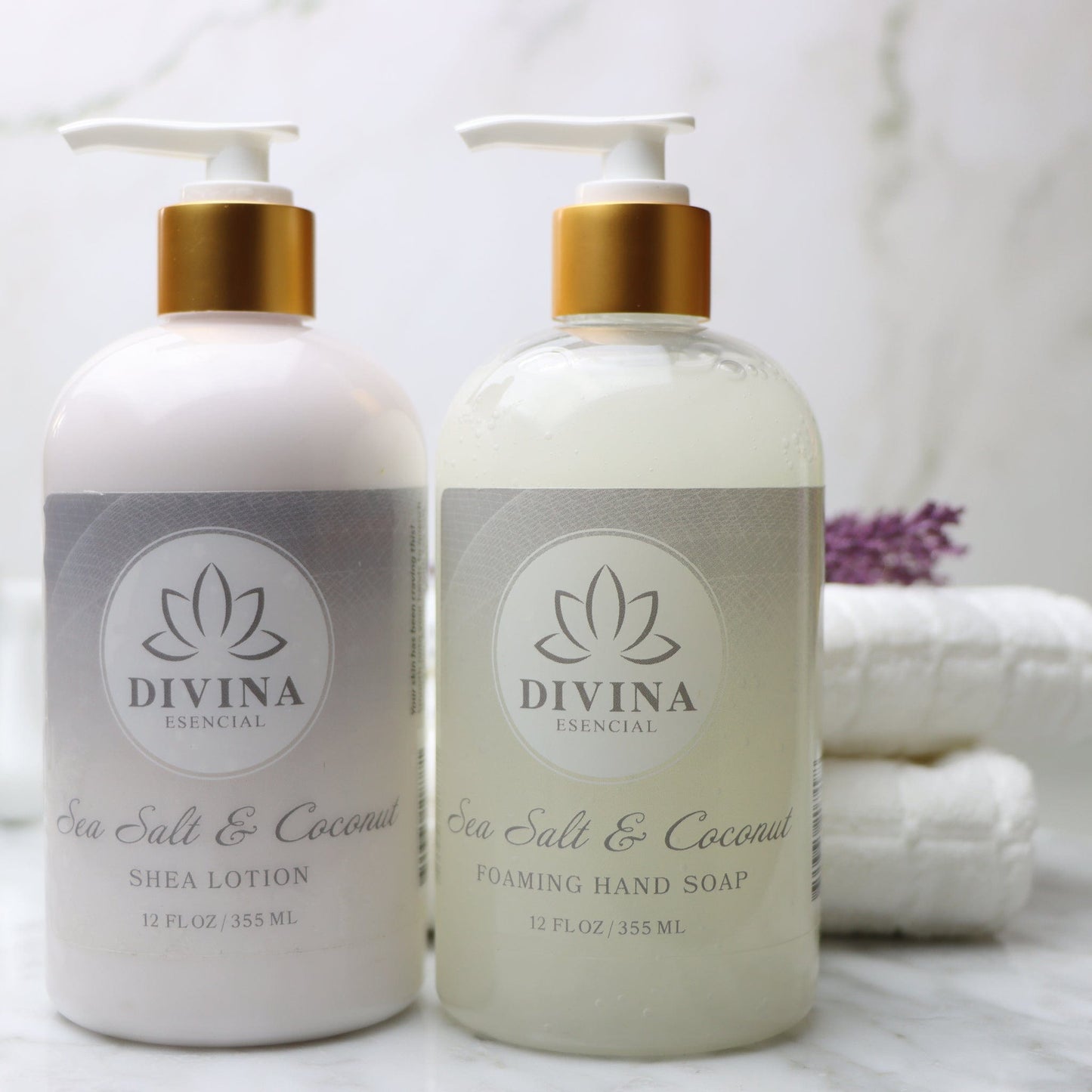 Divina Esencial Hand Soap & Shea Lotion Sea Salt & Coconut 2-Piece Set - Rebrand Sale